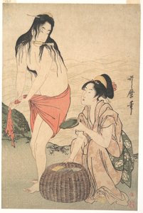 Mergulhadoras de abalones de Kitagawa Utamaro