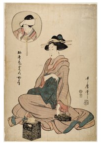 Ator Segawa Roko à maneira de uma esposa de Kitagawa Utamaro