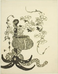Um arranjo de glórias da manhã (Asagao) de Kitagawa Utamaro