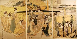 No desembarque do ferryboat de Kitagawa Utamaro