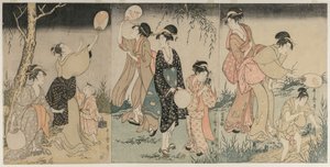 Pegando vaga-lumes de Kitagawa Utamaro