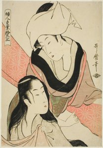 Esparadrapo, da série "Doze tipos de artesanato feminino (Fujin tewaza juni ko)" de Kitagawa Utamaro
