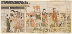 Secagem de roupas (Monohoshi) de Kitagawa Utamaro