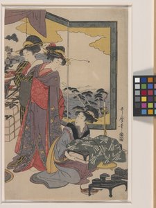 Festival Ebisu (impressão em bloco de madeira a cores) de Kitagawa Utamaro