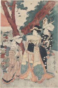 Praia de Futamigaura no Ano Novo de Kitagawa Utamaro