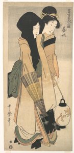 «Geisha» da série Três divertimentos de belezas contemporâneas (Tōsei bijin san’yū: Geigi) de Kitagawa Utamaro