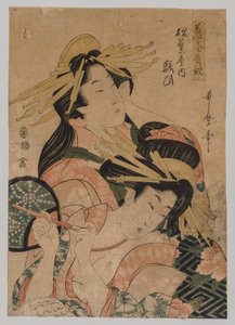 Retrato de meio comprimento de duas cortesãs de Kitagawa Utamaro