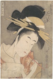 «Hanamurasaki da Tamaya», da série Sete Komachi dos bairros de prazer (Seirō Nana Komachi) de Kitagawa Utamaro