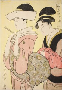 Hora do Macaco [16h] (Saru no koku), da série "Sundial of Young Women (Musume hi-dokei)" de Kitagawa Utamaro