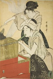 Cena da cozinha de Kitagawa Utamaro