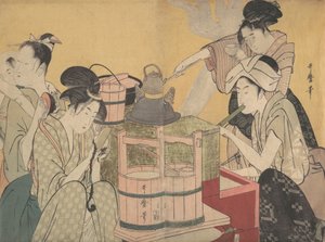 Cena de cozinha, ca. 1794-95. de Kitagawa Utamaro