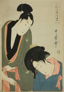 Lovers Parting in the Morning, da série "Elegant Five-needled Pine (Furyu goyo no matsu)" de Kitagawa Utamaro