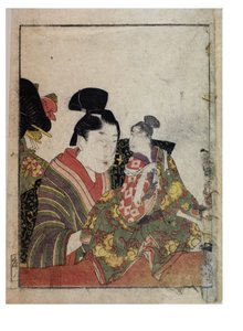 Cenas de marionetes com manipuladores masculinos e femininos, c. 1758-1806 (impressão em xilogravura sobre papel) de Kitagawa Utamaro