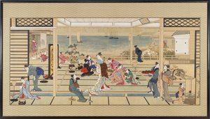 Revelação ao Luar no Dozo Sagami, período Edo, final do século XVIII - início do século XIX. de Kitagawa Utamaro