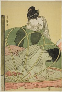 Mosquiteiro para um bebê de Kitagawa Utamaro