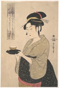 Okita da casa de chá Naniwa-ya de Kitagawa Utamaro