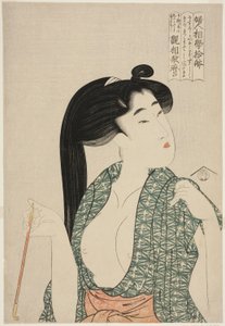 Pipe, da série Ten Types in the Physiognomic Study of Women (Fujin sogaku juttai) (Kiseru) de Kitagawa Utamaro