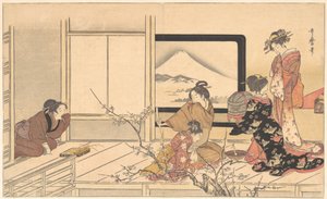 A preparar comida para o Warbler..., 1798. de Kitagawa Utamaro