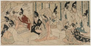 Cena Adaptada da peça O Tesouro dos Retentores Fiel Chushingura, final dos anos 1790. de Kitagawa Utamaro