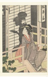 Empregada de mesa na casa de chá Matsu Higashiya de Kitagawa Utamaro