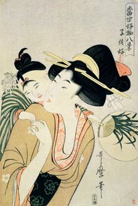 Riches TH 1913. Um amante de crianças (impressão em xilogravura) de Kitagawa Utamaro