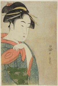 Takashima Ohisa (xilogravura a cores; oban) de Kitagawa Utamaro