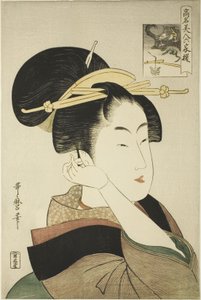 Tatsumi Roko, da série Belezas de renome comparadas aos seis poetas imortais de Kitagawa Utamaro