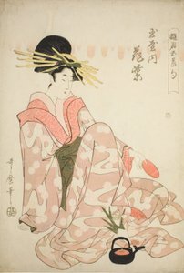 A cortesã Hanamurasaki do Tamaya, da série "Cortesãs dos Cinco Festivais (Yukun gosekku)" de Kitagawa Utamaro