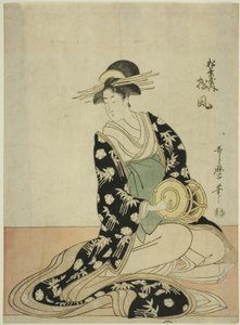 A cortesã Matsukaze do Matsubaya, de uma série sem título de cortesãs do Matsubaya como cinco músicos de Kitagawa Utamaro