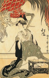O Oiran Matsuzake com Tubo, de Kitagawa Utamaro, xilogravura de Kitagawa Utamaro