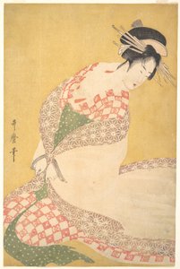The Outer Robe, c.1795 (impressão em xilogravura) de Kitagawa Utamaro