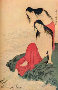 A mão esquerda e o último painel do tríptico The Pearl Divers, c1797-98, 1936. de Kitagawa Utamaro