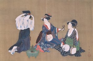 Três Belezas, c.1790 de Kitagawa Utamaro
