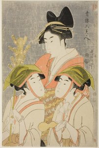 Três Beautiers de Yoshiwara de Kitagawa Utamaro
