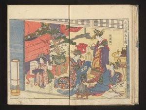 Preparativos para as festividades de Kitagawa Utamaro