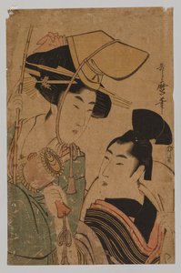Mulher representando boa sorte de Kitagawa Utamaro