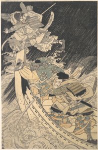Minamoto Yoshitsune e o seu Retentor, o Monge Benkei..., no final do século XVIII.