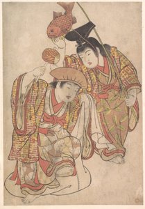 Rapazes disfarçados de Daikoku e Ebisu