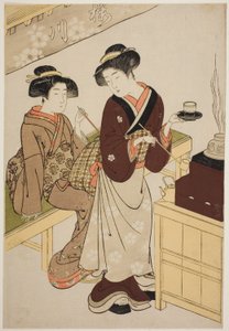 A casa de chá Sakuragawa de Kitao Shigemasa