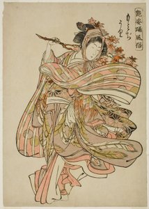 Vendo Maple Leaves (Momijigari), da série "Dance Customs of Captivating Figures (Adesugata odori fuzoku)" de Kitao Shigemasa