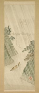 Dia chuvoso em Ochanomizu, Tóquio de Kiyochika Kobayashi