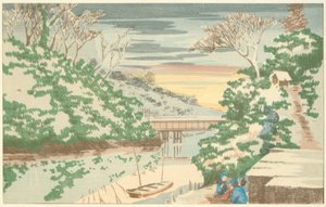 Neve em Ochanomizu de Kiyochika Kobayashi
