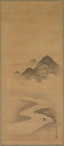 Minamoto no Nakakuni visita Lady Kogō de Kiyohara Yukinobu