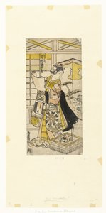 Acteur Nakamura Tomijuro I no papel de Yaoya Oshichi
Yaoya Oshichi, Nakamura Tomijuro (título sobre o objecto) de Kiyonobu (II) , Torii