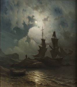 Norueguês:  Luar na costa da Noruega Luar na costa da Noruega