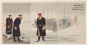 Tenente-general Yamaji: a liderar o Segundo Exército Japonês durante o seu desembarque na península de Jinzhou de Kobayashi Kiyochika
