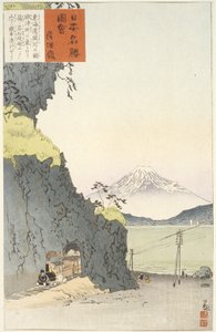 Passagem de Satta no Tōkaidō de Kobayashi Kiyochika