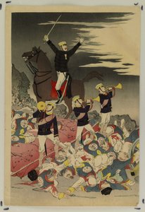 O sol nasce sobre uma vitória japonesa (A queda de Pyongyang) de Kobayashi Kiyochika