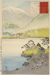 A nascente de enxofre de Yumoto, Nikkō de Kobayashi Kiyochika