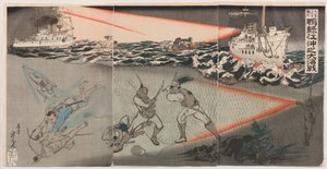 Edição Extra de 20 de setembro: A Grande Batalha Naval ao largo do rio Yalu de Kobayashi Toshimitsu